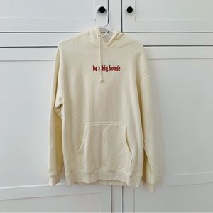 Men’s Indepdent Trading Company Cream Hoodie “be a big homie” Red Letter Small